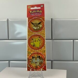 Vintage 1999 Sandylion Pokemon Sticker Sheet Holographic Eevee Pikachu Meowth